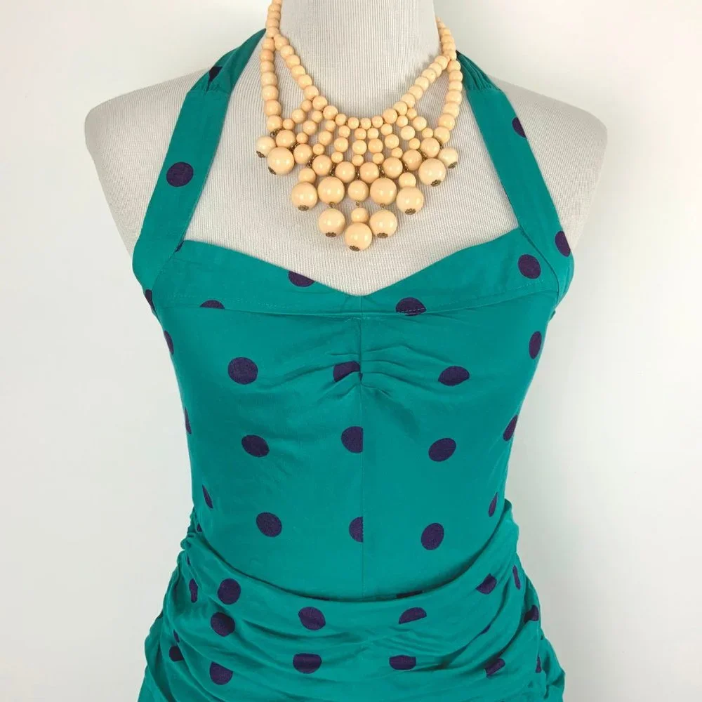Marc Jacobs Polka Dot Halter Cotton Dress Size 4 - Picture 3 of 16